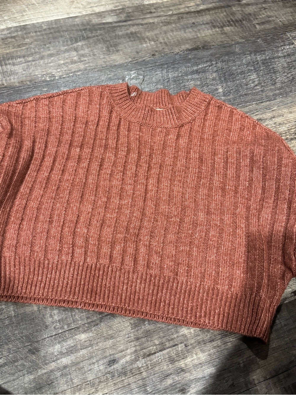 Altar'd State Rust Cropped Ribbed Sweater - Picture 3 of 6